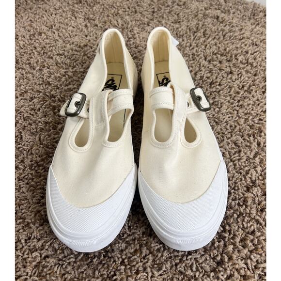 Vans Mary Jane T Strap Wimn’s 10 Canvas Cream Sneakers Men’s 8.5 - Picture 4 of 9